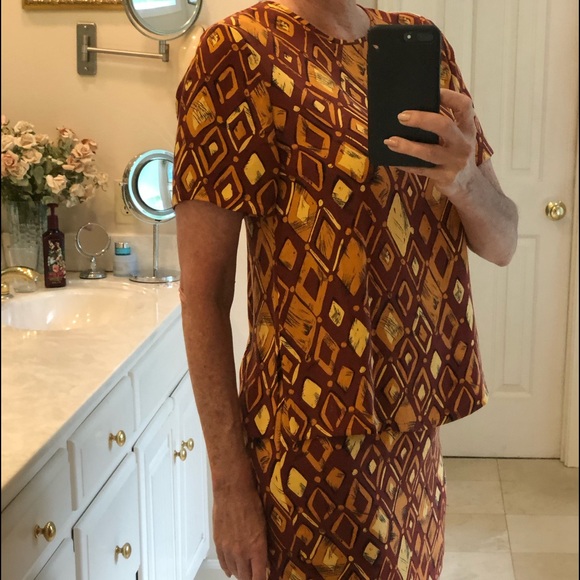 Via Seta Studio Silk Blouse & Skirt (2 piece set) Sz: 6 Petite - Picture 4 of 8